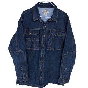 Duluth Trading Co DuluthFlex Denim Shirt Jacket Large Tall Snap Button 89308